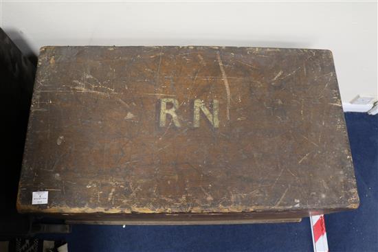 A Victorian simulated oak pine trunk with R.N. logo 3ft